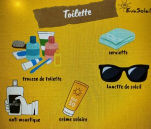 Les affaires de toilette en colo
