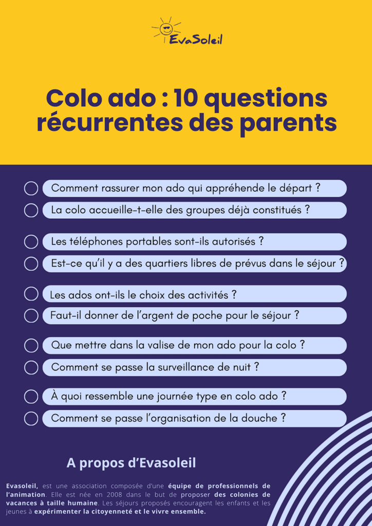 10 questions que se posent les parent avant une colonie de vacances ado