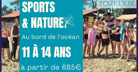 Séjour colonie sport et nature pré ado été 2026 (111-14 ans) à partir de 685€ avec Eva Soleil