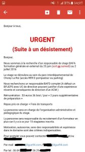 annonce recrutement directeur de formation BAFA